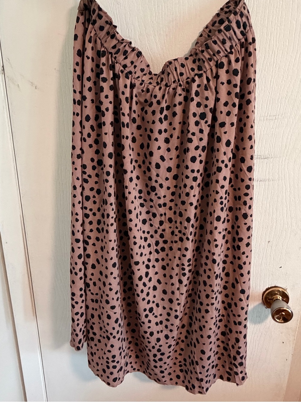 SHEIN Pink Midi Skirt with Black Spot Print
